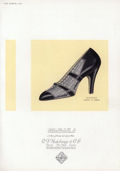 Pubblicità di scarpe da donna, anni 