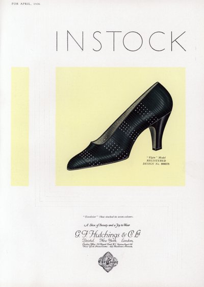Pubblicità di scarpe da donna, anni 