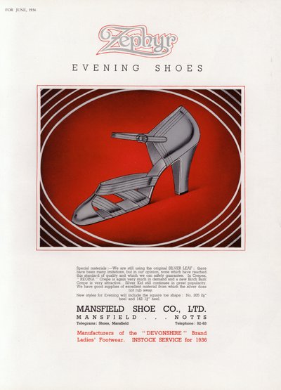 Pubblicità di scarpe da donna, anni 