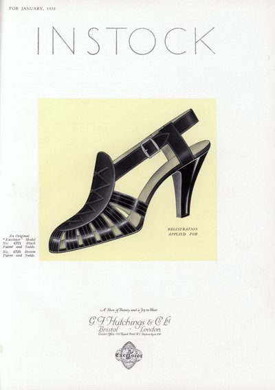 Pubblicità di scarpe da donna, anni 