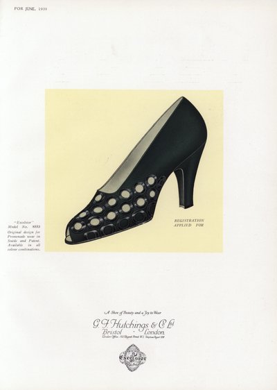 Pubblicità di scarpe da donna, anni 