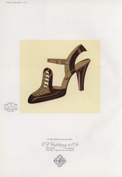 Pubblicità di scarpe da donna, anni 