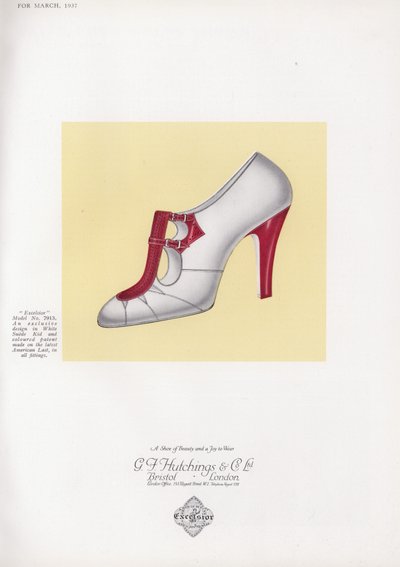 Pubblicità di scarpe da donna, anni 