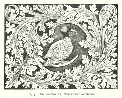 Intaglio del legno: Bordo inciso, centro in basso rilievo (incisione) da English School