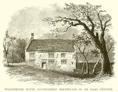Casa di Woolsthorpe, Lincolnshire (Luogo di nascita di Sir Isaac Newton) da English School