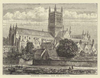 Cattedrale di Worcester, da sud-ovest da English School
