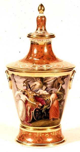 Vaso di Worcester dipinto da Thomas Baxter, c.1820 da English School