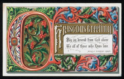 Parole di un canto anglo-normanno, biglietto di auguri di Natale da English School