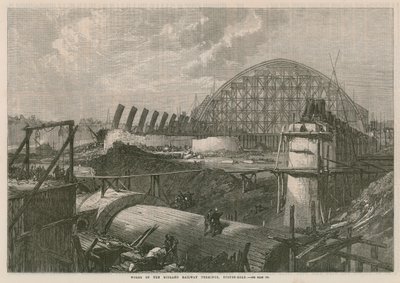 Lavori del terminal della Midland Railway su Euston Road da English School