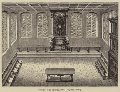 Worms, La Kaisersaal, Sala Imperiale (incisione) da English School