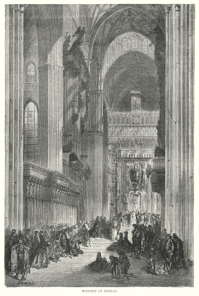 Culto a Siviglia (incisione) da English School