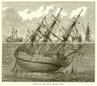 Naufragio della Royal George, 1782 da English School