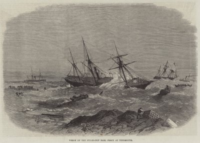 Naufragio della nave a vapore Earl Percy a Tynemouth da English School