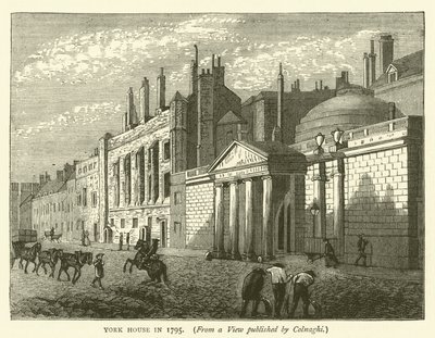 York House nel 1795, da una vista pubblicata da Colnaghi da English School