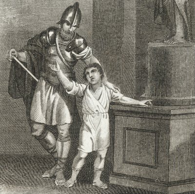 Il giovane Annibale giura inimicizia ai Romani (incisione) da English School