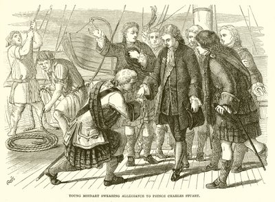 Il giovane Moidart giura fedeltà al principe Carlo Stuart da English School