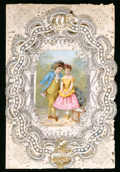 Il tuo amore la mia felicità, biglietto di San Valentino, c.1870 da English School