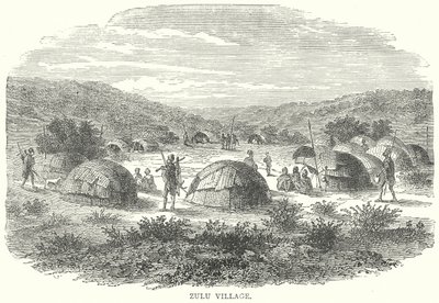 Villaggio Zulu (incisione) da English School