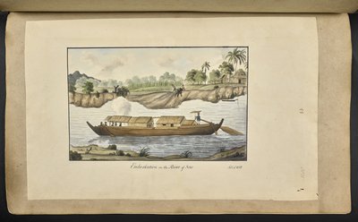 Una barca sul fiume Solo (Surakarta, Java Centrale). 4 febbraio 1817. Iscritto sul fronte in inchiostro: 