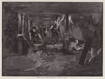 Minatori che lavorano sottoterra alla faccia del carbone da Enoch Ward