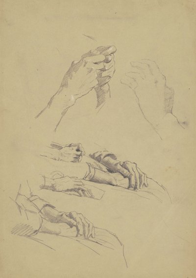 Sei studi di mani, c.1870-90 da Enoch Wood Perry