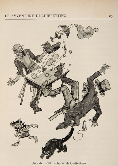 Illustrazione da Le Avventure di Ciuffettino da Enrico de Conti Novelli