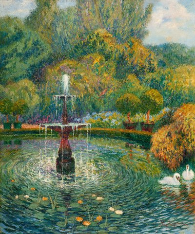 Fontana in un giardino da Enrico della Lionne