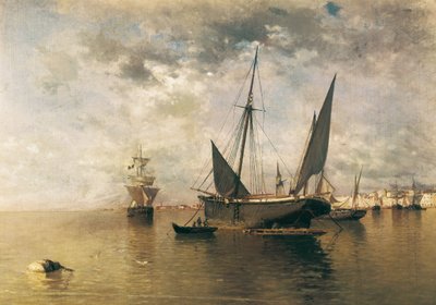 Il porto di Malaga, 1885 da Enrique Florido Bernils