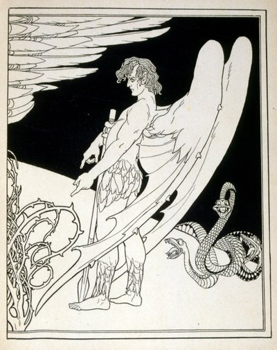 Un angelo gigante dal libro Giuda illustrato da Ephraim Moses Lilien (1874-1925). Lilien è considerato il padre dell