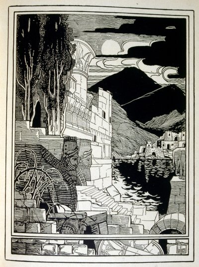 Le rovine di Sodoma, dal libro Giuda illustrato da Ephraim Moses Lilien (1874-1925). Lilien è considerato il padre dell