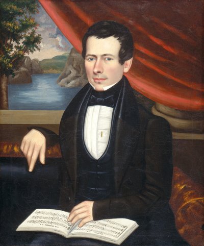 Uomo con un libro di melodie: Possibilmente Mr. Cook da Erastus Salisbury Field