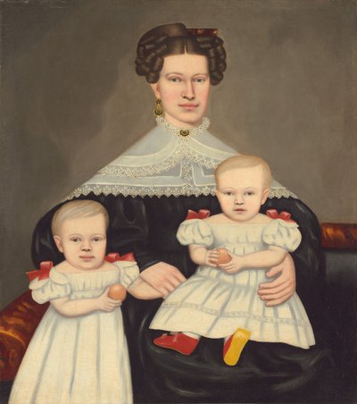 La signora Paul Smith Palmer e i suoi gemelli da Erastus Salisbury Field