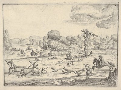 Caccia al cinghiale in un paesaggio, ca. 1620-38 da Ercole Bazicaluva