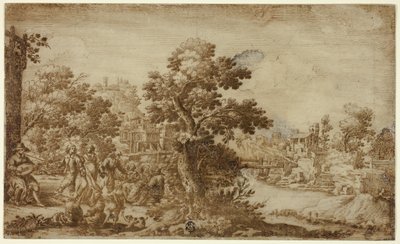 Paesaggio con ballerini e musicisti da Ercole Bazzicaluva