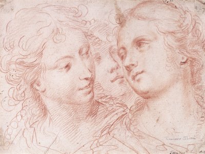 Tre studi di teste femminili da Ercole Procaccini
