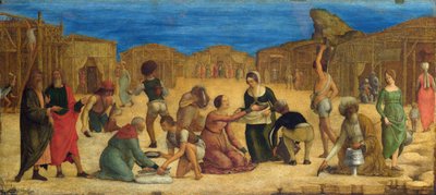 La raccolta della manna nel deserto del Sinai da Ercole de Roberti