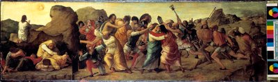 Preghiera nel Giardino del Getsemani e cattura di Gesù. Dipinto di Ercole de