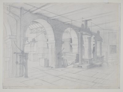 Un negozio di imballaggio, Bradford da Eric Gill