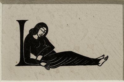 Iniziale L con donna da Eric Gill