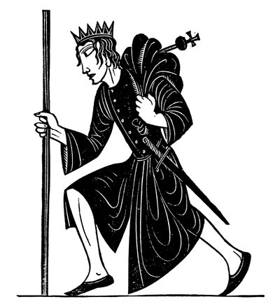 Illustrazione del titolo per Enrico IV, Prima Parte, di William Shakespeare (litografia) da Eric Gill