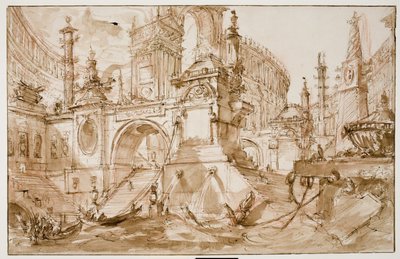 Fantasia architettonica – porto antico da Eric Hebborn