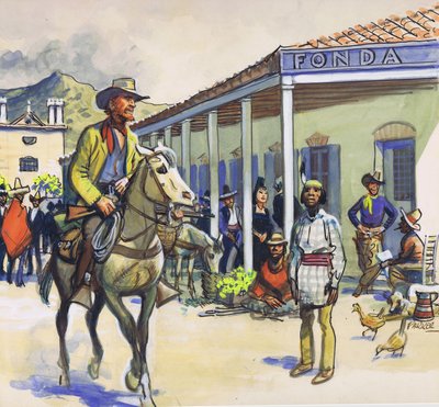 La Fonda, Santa Fe (gouache on paper) da Eric Parker