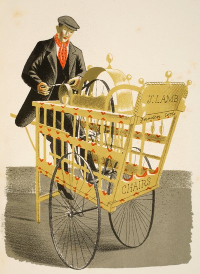 Affilatore di coltelli, illustrazione da 
