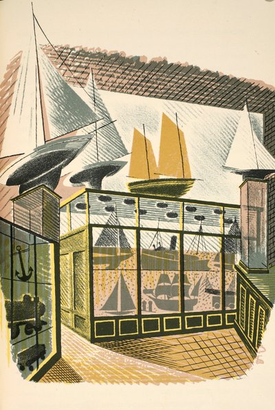 Modelli di navi e treni, illustrazione da 
