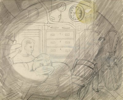 La cabina degli ufficiali superiori di un sottomarino da Eric Ravilious