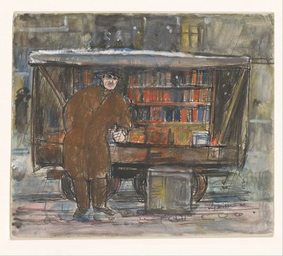 Libraio davanti al suo Carretto di Libri da Erich Büttner (signed by artist)