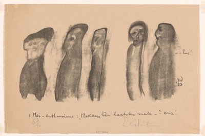 Cinque figure nel Giorno dei Lavoratori da Erich Wichmann (signed by artist)