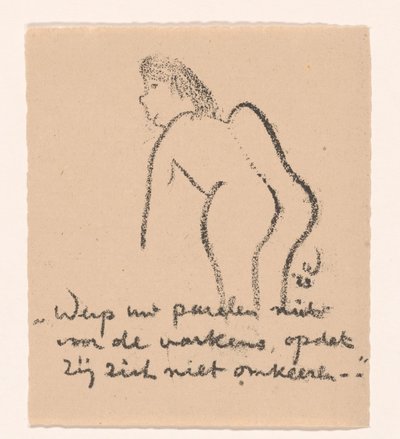Figura nuda piegata in avanti da Erich Wichmann