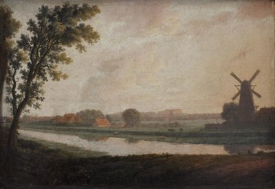 Paesaggio fuori Copenaghen con la chiesa e il palazzo di Frederiksberg in lontananza da Erik Pauelsen