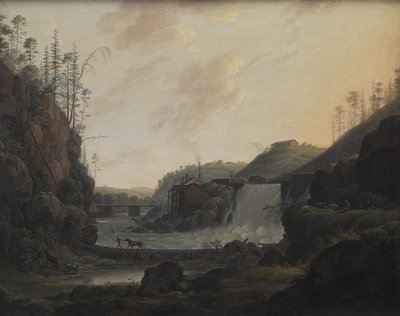 Paesaggio fluviale con cascata vicino a Bogstad in Norvegia da Erik Pauelsen